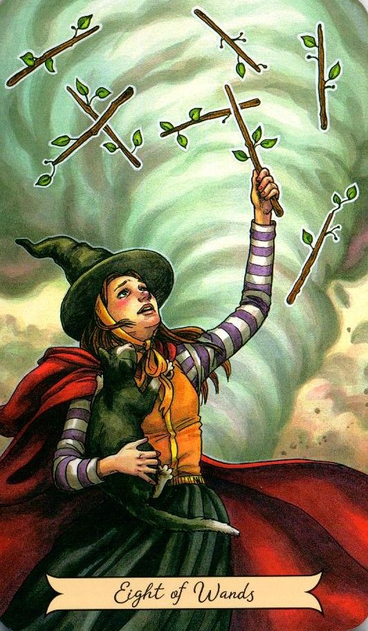 Восьмёрка Жезлов. Everyday Witch Tarot