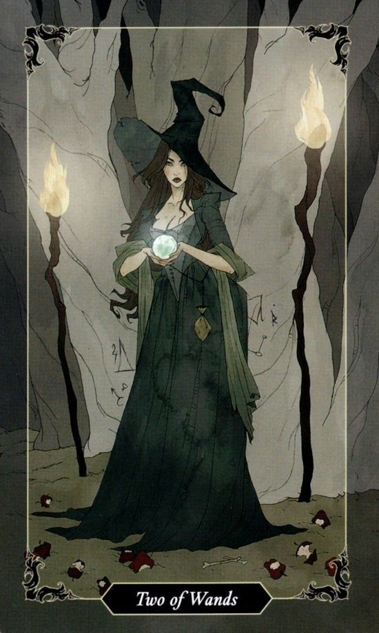 Двойка жезлов/ Dark Wood Tarot