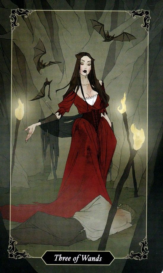 Тройка жезлов/ Dark Wood Tarot