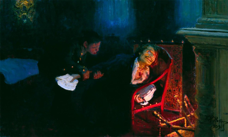 Илья Репин. «„Самосожжение“ Гоголя». 1909