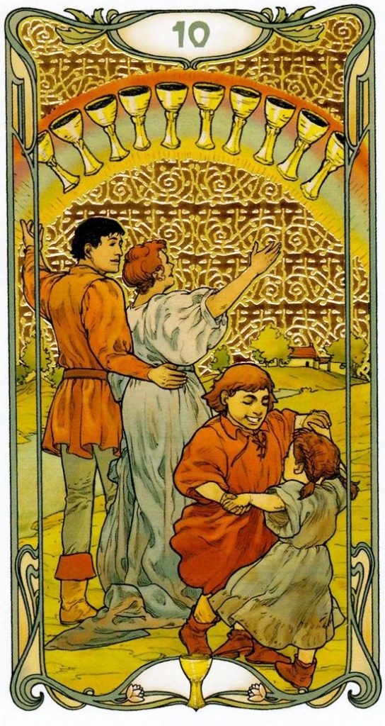 Десятка Кубков / Golden Art Nouveau Tarot