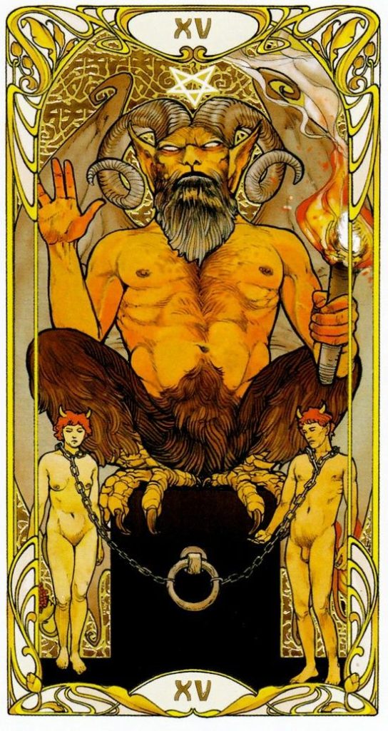 Дьявол/ Golden Art Nouveau Tarot