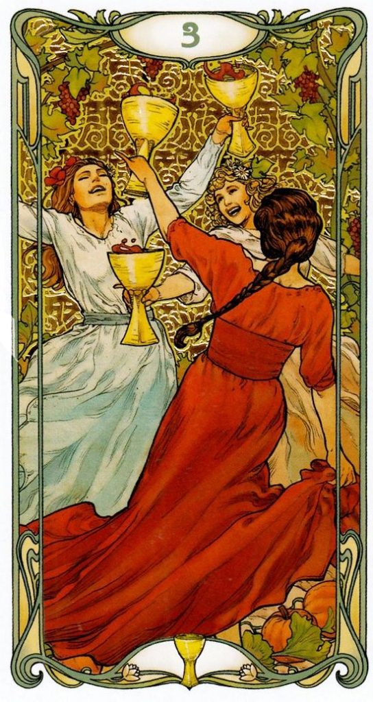 Тройка Кубков / Golden Art Nouveau Tarot