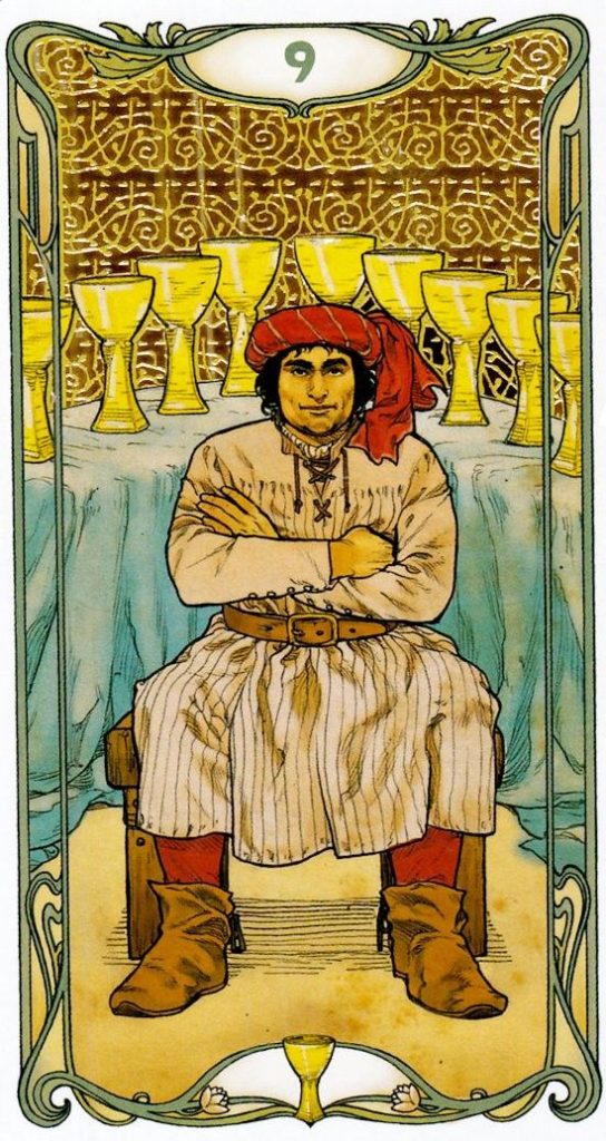 Девятка Кубков / Golden Art Nouveau Tarot