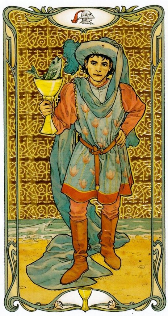 Паж Кубков / Golden Art Nouveau Tarot