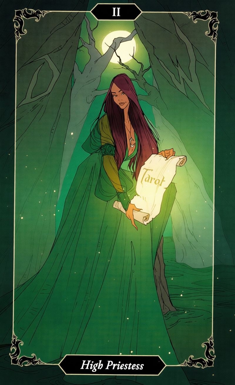 Верховная Жрица/ Dark Wood Tarot