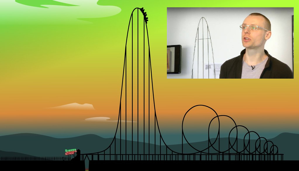 Аттракцион Euthanasia Coaster, спроектированный в масштабной модели в 2010 году литовским художником Юлионасом Урбонасом