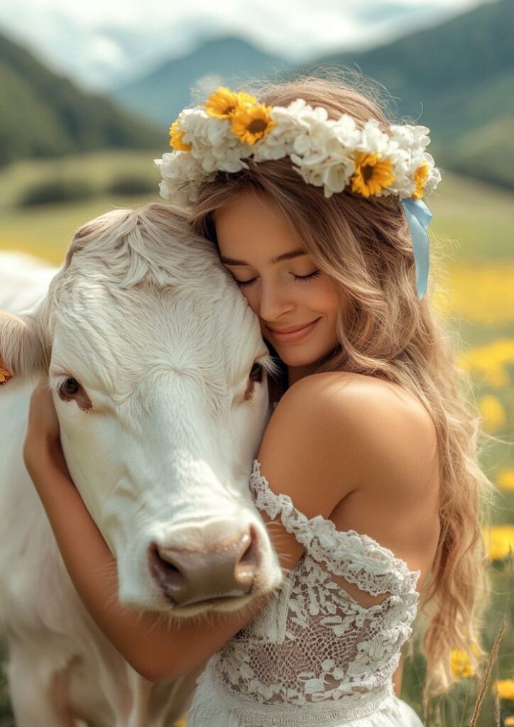 Девушка и корова