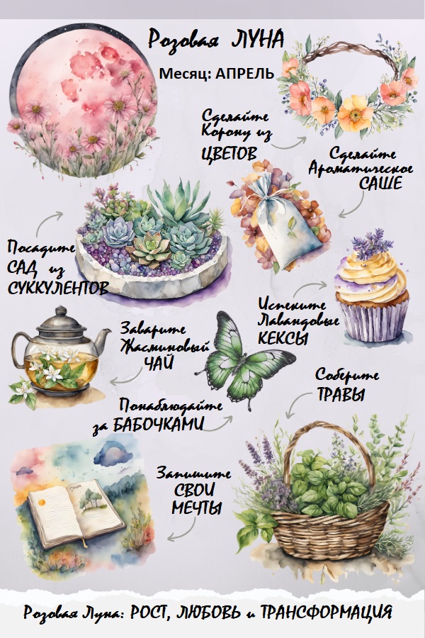 Розовая Луна. Полнолуние. Апрель