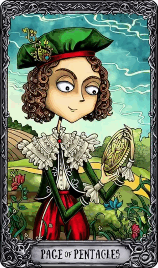 Паж Пентаклей/ Таро Тёмный Особняк