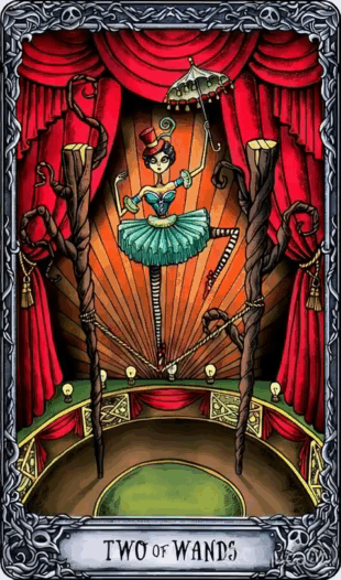 Двойка Жезлов/ Dark Mansion Tarot
