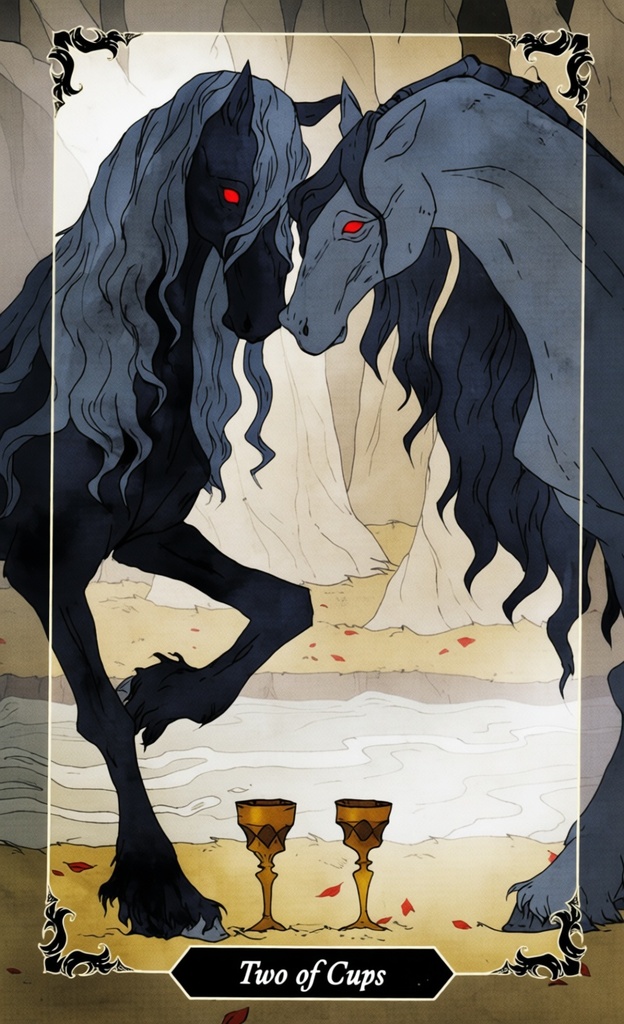 Двойка Кубков/ Dark Wood Tarot