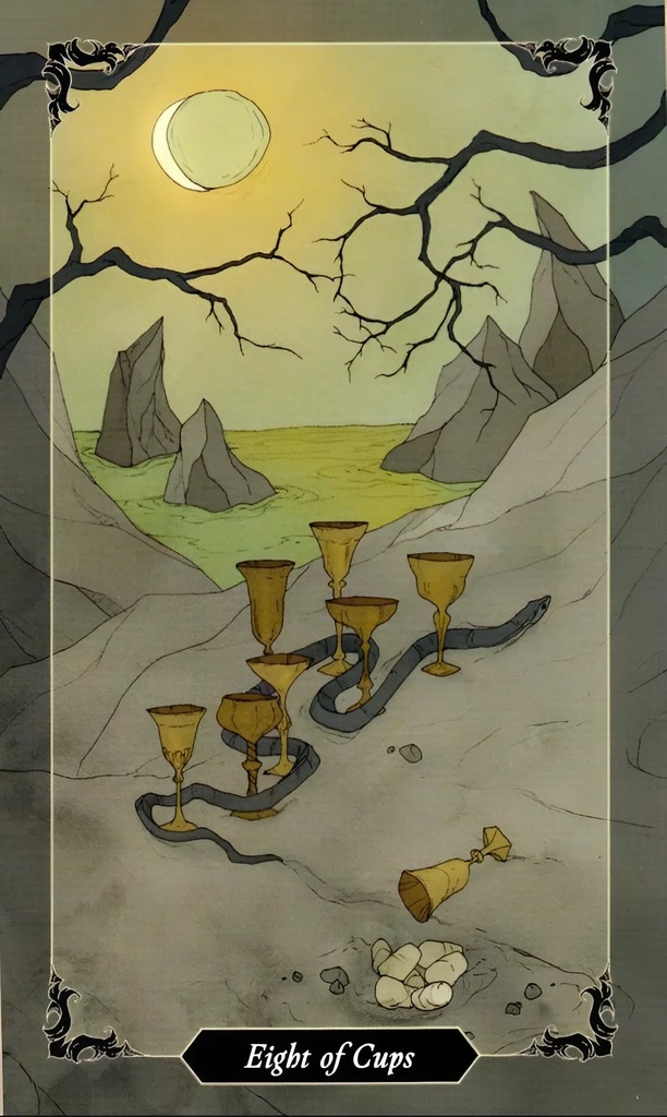 Восьмёрка Кубков/ Dark Wood Tarot