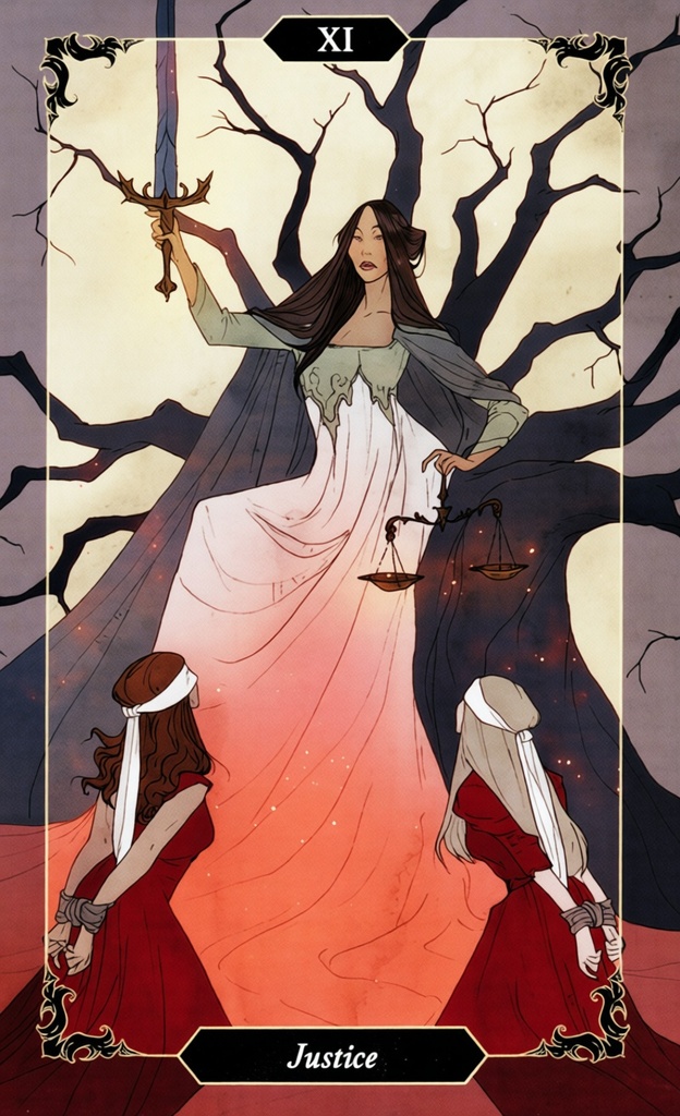 Правосудие/ Dark Wood Tarot